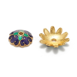 混合真鍮エナメルビーズキャップ  鉛フリー＆カドミウムフリー  ゴールドカラー  5~11x2~3mm  穴：1~1.5mm&nbsp;KK-L124-09G-RS