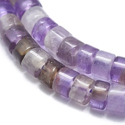 天然石アメジストビーズ連売り  フラットラウンド/ディスク  3x2mm  穴：0.7mm  約185個/連  15.35インチ（39cm）&nbsp;G-A177-01S-07