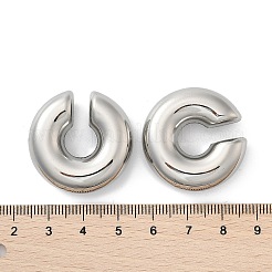 304ステンレススチール製C字型カフイヤリング（女性用）  ステンレス鋼色  30x10mm&nbsp;EJEW-M068-30P