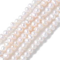 天然養殖淡水パールビーズ連売り  グレード4a+  ポテト  フローラルホワイト  2~3mm  穴：0.5mm  約140~141個/連  14.33~14.57''（36.4~37センチメートル）&nbsp;PEAR-I007-07F-01A