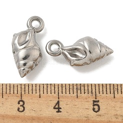 変色防止304ステンレススチールペンダント  ソファシェル型  ステンレス鋼色  18.5x10x6mm  穴：1.8mm&nbsp;STAS-Q334-57P