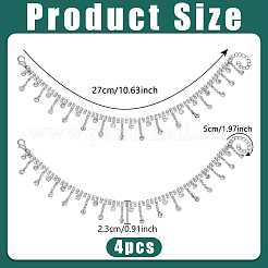 合金ラインストーンシューチェーン4個  ハイヒールアクセサリー  プラチナ  270mm&nbsp;FIND-PH0026-63