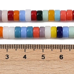 ガラスビーズ連売り  フラットラウンド  カラフル  6~7x3~4mm  穴：1mm  約122個/連  15.75''（40センチメートル）&nbsp;X-LAMP-S070-10