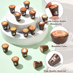 樹脂製コーヒー模型飾り40個  ミニチュア風景ドールハウスの装飾  ココナッツブラウン  15x17mm&nbsp;AJEW-CJ0001-74