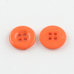 4つ穴プラスチックボタン  フラットラウンド  ミックスカラー  15x2.5mm  穴：1.5mm&nbsp;BUTT-R034-049