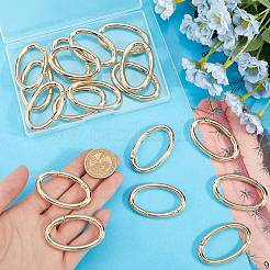 合金スプリングゲートリング20個  楕円形のリング  プッシュゲートスナップキーチェーン留め具  ゴールドカラー  47.5x29.5x5mm  内径：37x20mm&nbsp;PALLOY-SC0010-53B-G