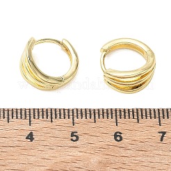 真鍮製フープピアス  ラウンド  カドミウムフリー＆鉛フリー  ラックめっき  長持ちメッキ  18KGP本金メッキ  13x13.5x7.5mm&nbsp;KK-CBA30C7-20G