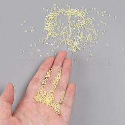 12/0グレードの丸いガラスシードビーズ  セイロン  シャンパンイエロー  2x1.5mm  穴：0.7mm  約48500個/ポンド&nbsp;SEED-N001-B-147