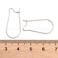 変色しない 316 サージカルステンレススチール フープピアス 金具 腎臓型イヤリングワイヤー  21ゲージ  25x12mm  ピン：0.7mm&nbsp;X-STAS-E009-5