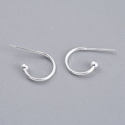 304ステンレススチールピアスフック  銀  12.5x18.5x2.5mm  ピン：0.8mm&nbsp;LS-X-STAS-K211-01S