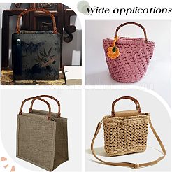 ウッドバッグハンドル  D字型  バッグ交換用アクセサリー  ココナッツブラウン  11.5x18.5cm  内径：9x15のCM&nbsp;PURS-FH0001-05B