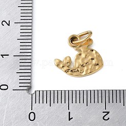 304ステンレススチールエナメルチャーム  ゴールドカラー  丸カン付き  クジラ  12x13x1.5mm  穴：5x2.5mm&nbsp;LS-STAS-G353-03G-05