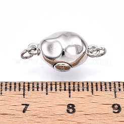 925スターリングシルバーボックスクラスプ  石の形  s925スタンプあり  丸カン付き  プラチナ  16x9x8mm  穴：2mm  丸カン：4x0.7  2.5mm内径&nbsp;STER-T007-136P