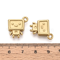 イオンプレーティング（IP）304ステンレスペンダント  ロボットチャーム  18KGP本金メッキ  20.5x17x4.5mm  穴：1.6mm&nbsp;STAS-Q334-14G