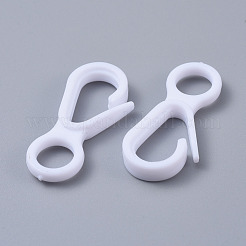 プラスチックカニカン  ホワイト  33x15.5x4.5mm  穴：7.5mm&nbsp;X-KY-D012-13