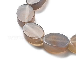 天然染色・加熱グレーアゲートビーズ連売り  オーバル  14x10x5mm  穴：0.5mm  約28個/連  15.55''（39.5センチメートル）&nbsp;G-P559-B10-01