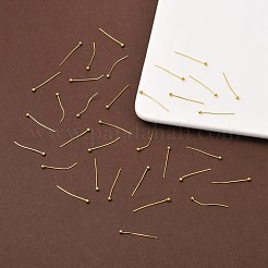 真鍮のボールヘッドピン  カドミウムフリー＆鉛フリー  ゴールドカラー  20x0.5mm  24ゲージ  ヘッド：2mm  約9580~10000個/袋&nbsp;KK-R020-04G