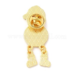 女性用クリスマスサンタクロースエナメルピン  バックパック服用合金ブローチ  ゴールドカラー  43x18x1.5mm&nbsp;JEWB-D017-03B-G