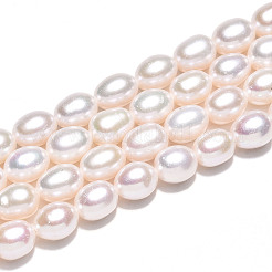 天然養殖淡水パールビーズ連売り  ライス  乳白色  7.5~8.5x6~6.5mm  穴：0.5mm  約22~24個/連  7.09~7.68''（18~19.5センチメートル）&nbsp;PEAR-N012-06X-01