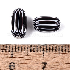 手作りのミルフィオリガラス樽ビーズ  シェブロンビーズ  ココナッツブラウン  7~14x5~9mm  穴：0.5~1.8mm&nbsp;LS-LA-N002-02A