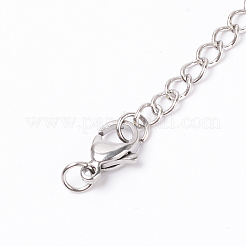 304ステンレススチールチェーンエクステンダー  カニカンとカーブチェーン付き  ステンレス鋼色  74x3mm&nbsp;FIND-CJC0003-24B