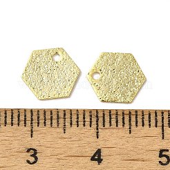 真鍮製チャーム  カドミウムフリー＆鉛フリー  六角チャーム  24KGP本金メッキ  9x8x0.6mm  穴：1.2mm&nbsp;KK-P259-38G