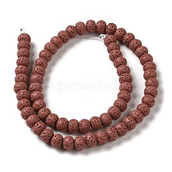 天然溶岩石染めビーズ連売り  ロンデル  シエナ  8x5~6mm  穴：1.6mm  約65~66個/連  15.75''（40~40.5センチメートル）&nbsp;G-Z036-B01-05