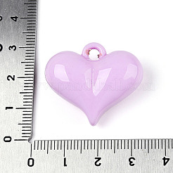 オペークアクリルパーツ  ハート  プラム  25.3x29.6x12.1mm  穴：3.5mm&nbsp;SACR-T017-45D