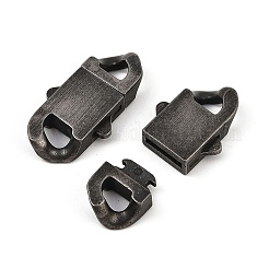 304ステンレススチール製バヨネット留め具  平らな穴  アンティークシルバー  28.5x15.5x5.5mm  穴：5.5x4mm&nbsp;STAS-C127-01AS
