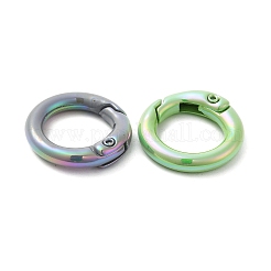 スプレー塗装された合金スプリング ゲート リング  リング  ミックスカラー  20x4.5mm&nbsp;X-PALLOY-H131-10