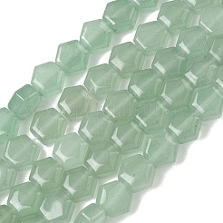 天然石グリーンアベンチュリンビーズ連売り  六角  8x8.5~9x5mm  穴：0.8mm  約47~48個/連  15.16~15.35''（38.5~39センチメートル）&nbsp;G-G463-A02-8x9mm
