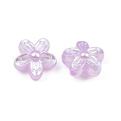 パール調アクリルビーズ  花  パープル  15.5x16.5x8mm  穴：1.8mm  約617個/500g&nbsp;AC-CBAAA05-07B