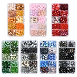 260個 10スタイル ベーキングペイントガラスビーズ  混合図形  ミックスカラー  6~8x4~9mm  穴：1~1.5mm&nbsp;DGLA-YW0001-49