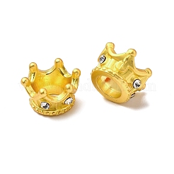 合金ヨーロピアンビーズ  クラウン  マットゴールドカラー  7x11.5mm  穴：5.4mm&nbsp;PALLOY-S057-12MG