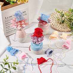 ミニウール糸帽子 10スタイル 10個  DIYジュエリーイヤリングヘアアクセサリー人形クラフト用品  ミックスカラー  45~58x40~45mm  1個/スタイル&nbsp;AJEW-GF0004-82