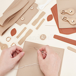DIY PU レザー女性用サッチェルバッグキット  マグネットクロージャー付き  シエナ&nbsp;DIY-WH0430-515A