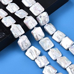 天然ケシパールビーズ連売り  養殖淡水パール  正方形  ラベンダー  16.5~32x16~22.5x3.5~9mm  穴：0.7mm  約15~20個/連  15.39インチ〜15.87インチ（39.1~40.3cm）&nbsp;PEAR-S020-K07