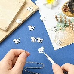 ステンレスペンダント201個  心が空っぽの犬  ステンレス鋼色  14x17x1mm  穴：1.4mm&nbsp;FIND-CJC0015-07P