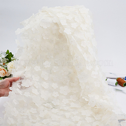 ポリエステルメッシュ生地  服装アクセサリー  花柄  フローラルホワイト  1660mm  2ヤード/個&nbsp;DIY-WH0661-88