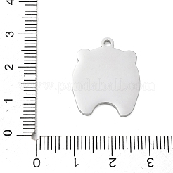 304ステンレスペンダント  パンダチャーム  艶出し  ステンレス鋼色  23x18.5x1.5mm  穴：1.9mm&nbsp;SA-CBAE115-12P