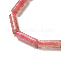 天然石ストロベリークォーツビーズ連売り  コラム  13.5~14x4~4.5mm  穴：1.2mm  約28個/連  15.16''（38.5センチメートル）&nbsp;X-G-D464-43