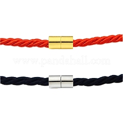 真鍮マグネット留め具8色2個  コラム  革ブレスレット作りに  プラチナ·ゴールデン  20x11mm  4個/カラー&nbsp;FIND-YW0007-40