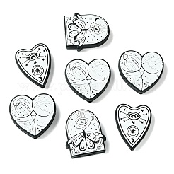 15個 3スタイル 食品グレード ゴシックテーマ シリコンフォーカルビーズ  混合図形  29~30x23.5~30x7~8mm  穴：2mm  5個/スタイル&nbsp;SIL-CJ0001-88