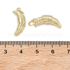 真鍮チャーム  パンチャーム  長持ちメッキ  ラックめっき  鉛フリー＆カドミウムフリー  18KGP本金メッキ  20x8x5.5mm  穴：3mm  丸カン：5x1ミリ&nbsp;KK-H259-09B-G