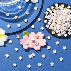 樹脂製フラワーカボション200個  ネイルアートの装飾の付属品  ミックスカラー  9x9x3.5mm&nbsp;FIND-CJC0005-75