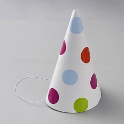 ペーパーパーティーハットコーン  子供の誕生日パーティーの装飾用品  水玉  150x200mm&nbsp;LS-AJEW-WH0348-130A