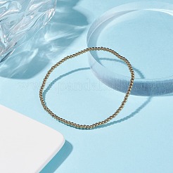 女性のためのガラスの丸いビーズのストレッチブレスレット  ライトゴールド  内径：2-1/8インチ（5.5cm）  ビーズ：2mm&nbsp;BJEW-JB07911-02
