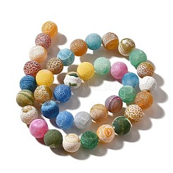 天然の風化瑪瑙（染色・加熱）ビーズ連売り  ラウンド  ミックスカラー  10~10.5mm  穴：1.2mm  約38~39個/連  14.61~14.88''（37.1~37.8センチメートル）&nbsp;G-H091-A01-02