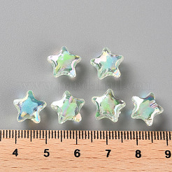 透明なアクリルビーズ  二層ビーズ  ABカラー  多面カット  スター  アクアマリン  10.5x11x7mm  穴：2mm  約1280個/500g&nbsp;TACR-S152-01B-SS2111