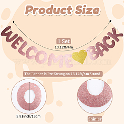 紙のウェルカムバックバナー  パーティーの装飾用  ピンク  155~170x85~185x0.5~0.8mm&nbsp;DIY-WH20001-89C